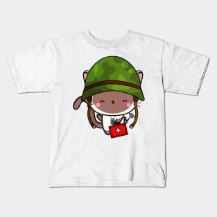 Medic White Cat Kids T-Shirt